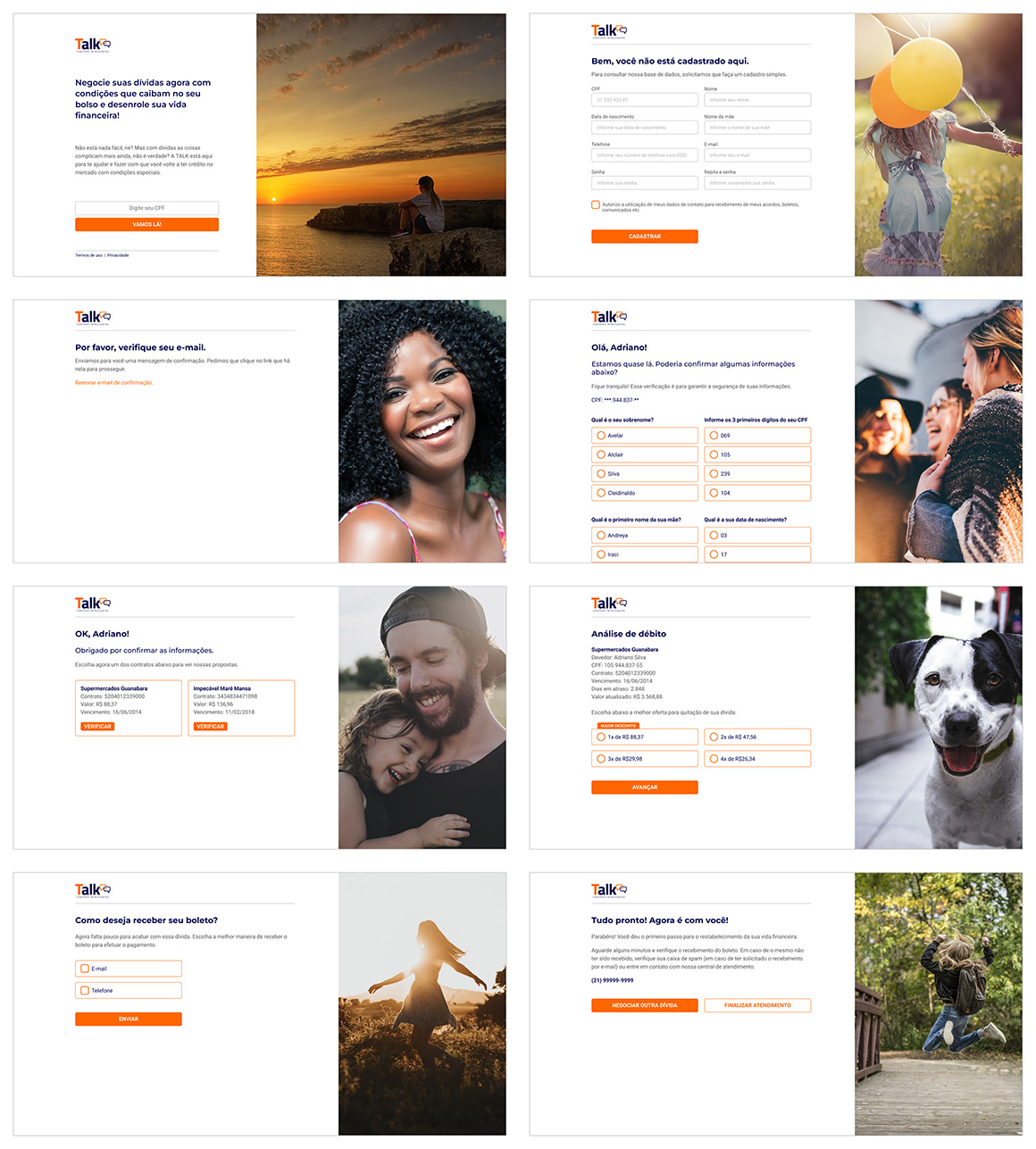 O mesmo fluxo da aplicação de negociação, agora na versão desktop
